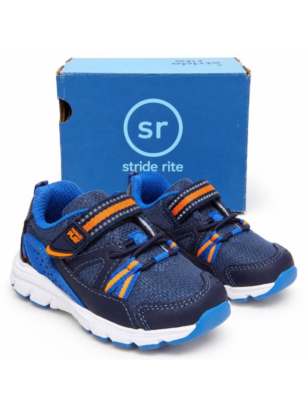 Stride Rite Journey Supportive Toddler Boys Sneakers Size 6 Navy Orange Washable